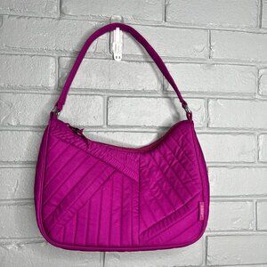 Vera Bradley Frannie Crescent Dark Raspberry Fabric Crossbody NWOT